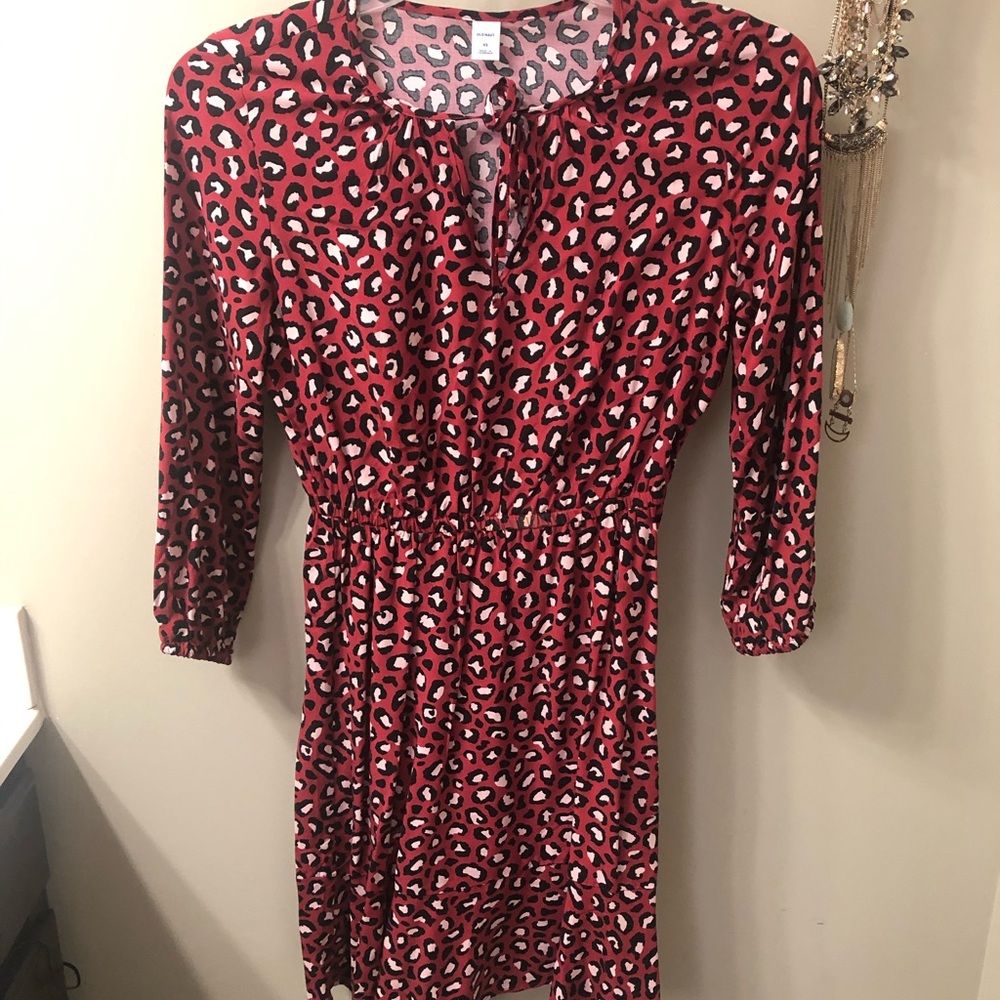 Red cheetah print dress